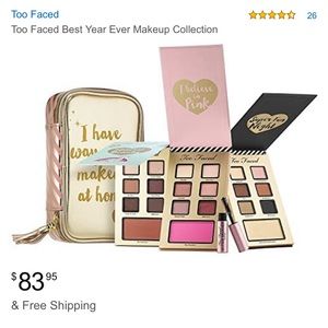 Too Faced makeup bag and pallets. Brand new!